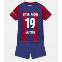 Barcelona Vitor Roque #19 Hemmadräkt Barn 2023-24 Kortärmad (+ Korta byxor)